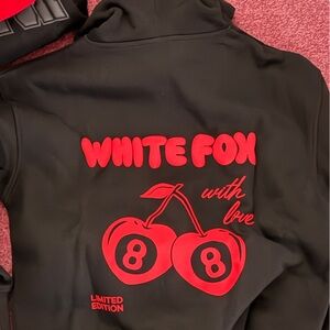 White fox with love cherry hoodie